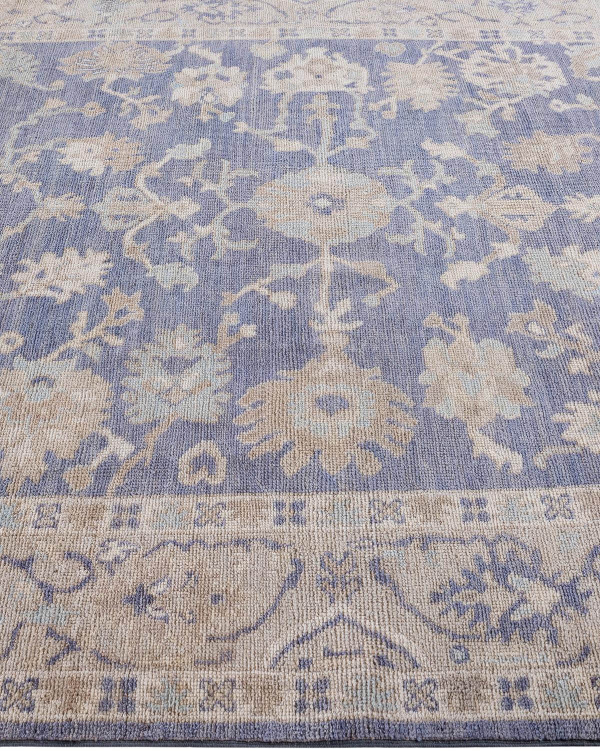 One of a Kind Hand Knotted Traditional Tribal Oushak Gray Area Rug  In New Condition For Sale In Norwalk, CT