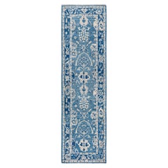 One of a Kind Hand Knotted Traditional Tribal Oushak Light Blue Area Rug