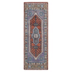 One of a Kind Hand Knotted Traditional Tribal Oushak Orange Area Rug