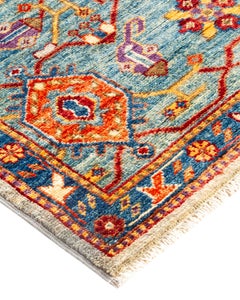 One of a Kind Hand Knotted Traditional Tribal Serapi Ivory Area Rug