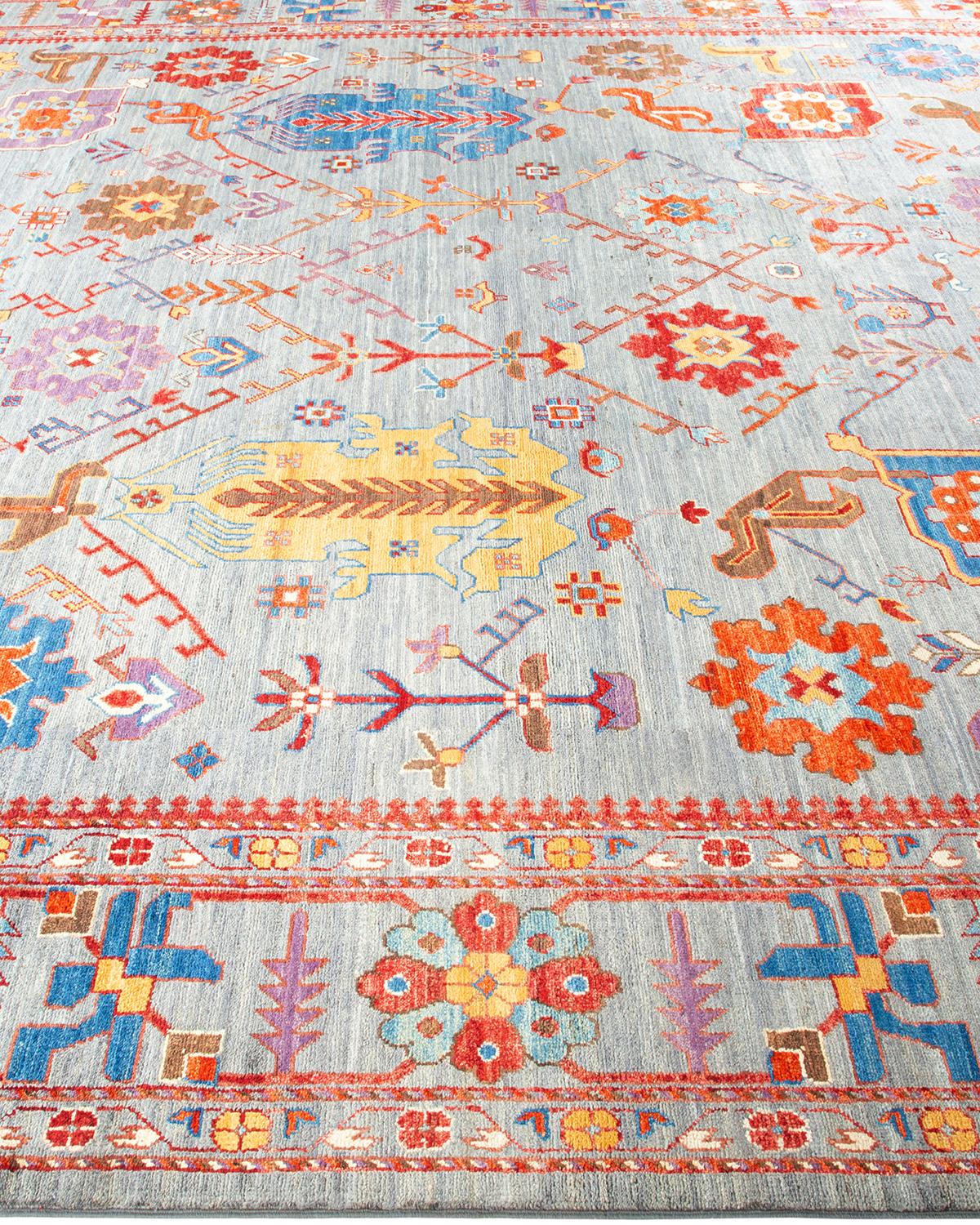 One of a Kind Hand Knotted Traditional Tribal Serapi Orange Area Rug In New Condition In Norwalk, CT