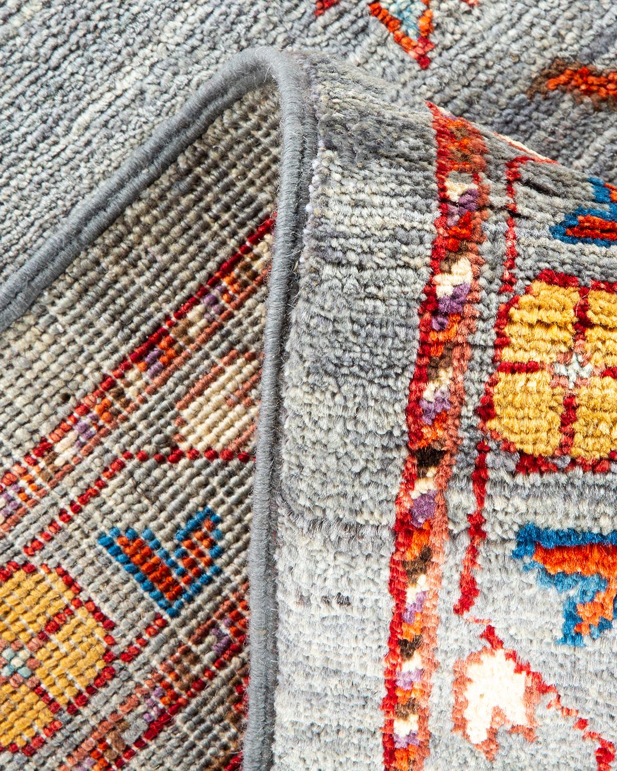 Wool One of a Kind Hand Knotted Traditional Tribal Serapi Orange Area Rug