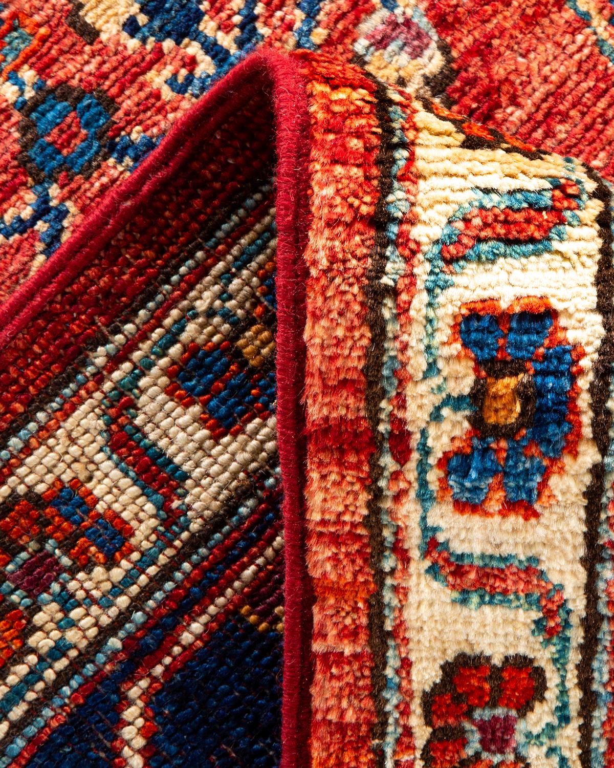 Wool One of a Kind Hand Knotted Traditional Tribal Serapi Orange Area Rug