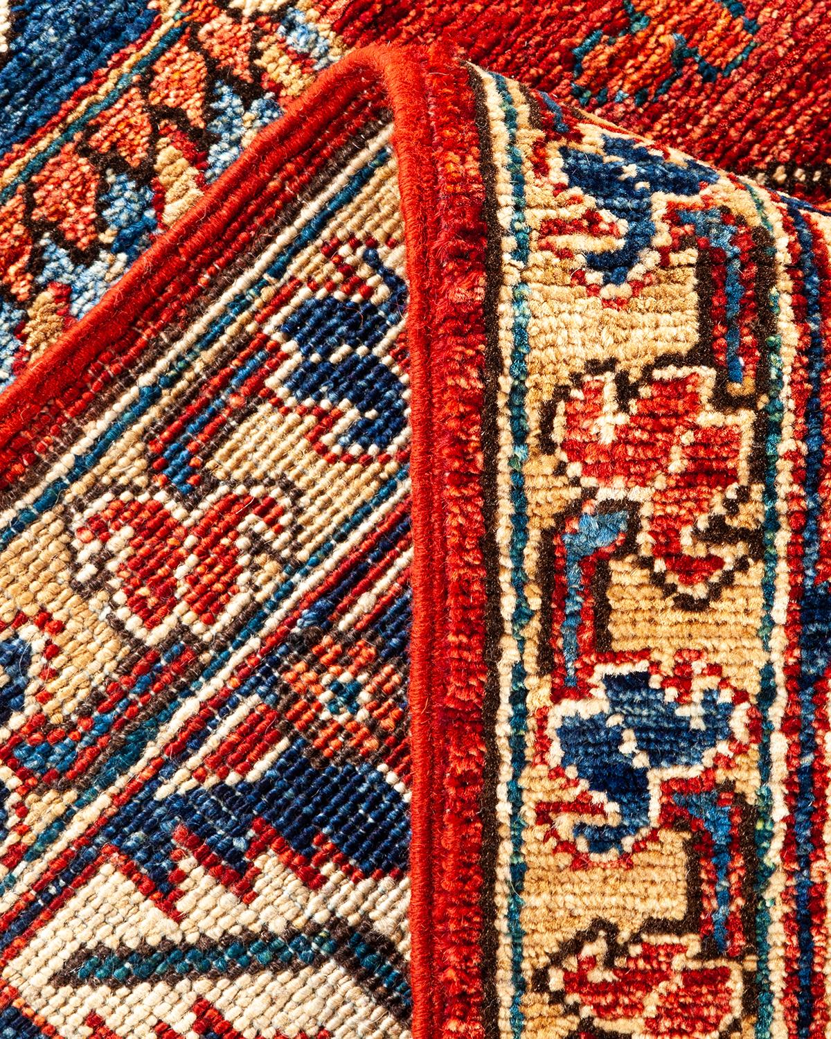 Wool One of a Kind Hand Knotted Traditional Tribal Serapi Orange Area Rug For Sale