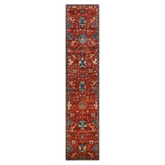 One of a Kind Hand Knotted Traditional Tribal Serapi Orange Area Rug