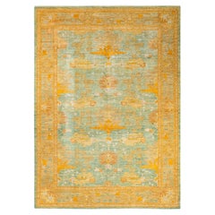 One-of-a-kind Hand Knotted Tribal Arts & Crafts Green Area Rug
