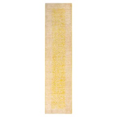 One-of-a-kind Hand Knotted Tribal Eclectic Yellow Area Rug