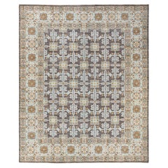 One-Of-A-Kind Hand Knotted Tribal Khotan Gray Area Rug 8
 2" x 9
 10"