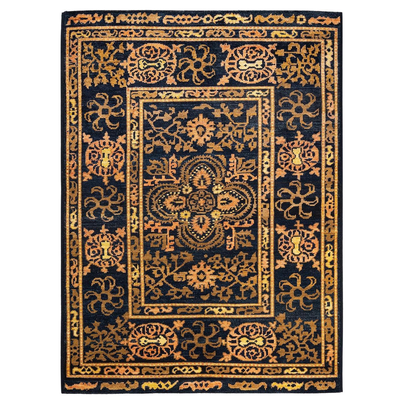 One-of-a-kind Hand Knotted Tribal Modern Black Area Rug