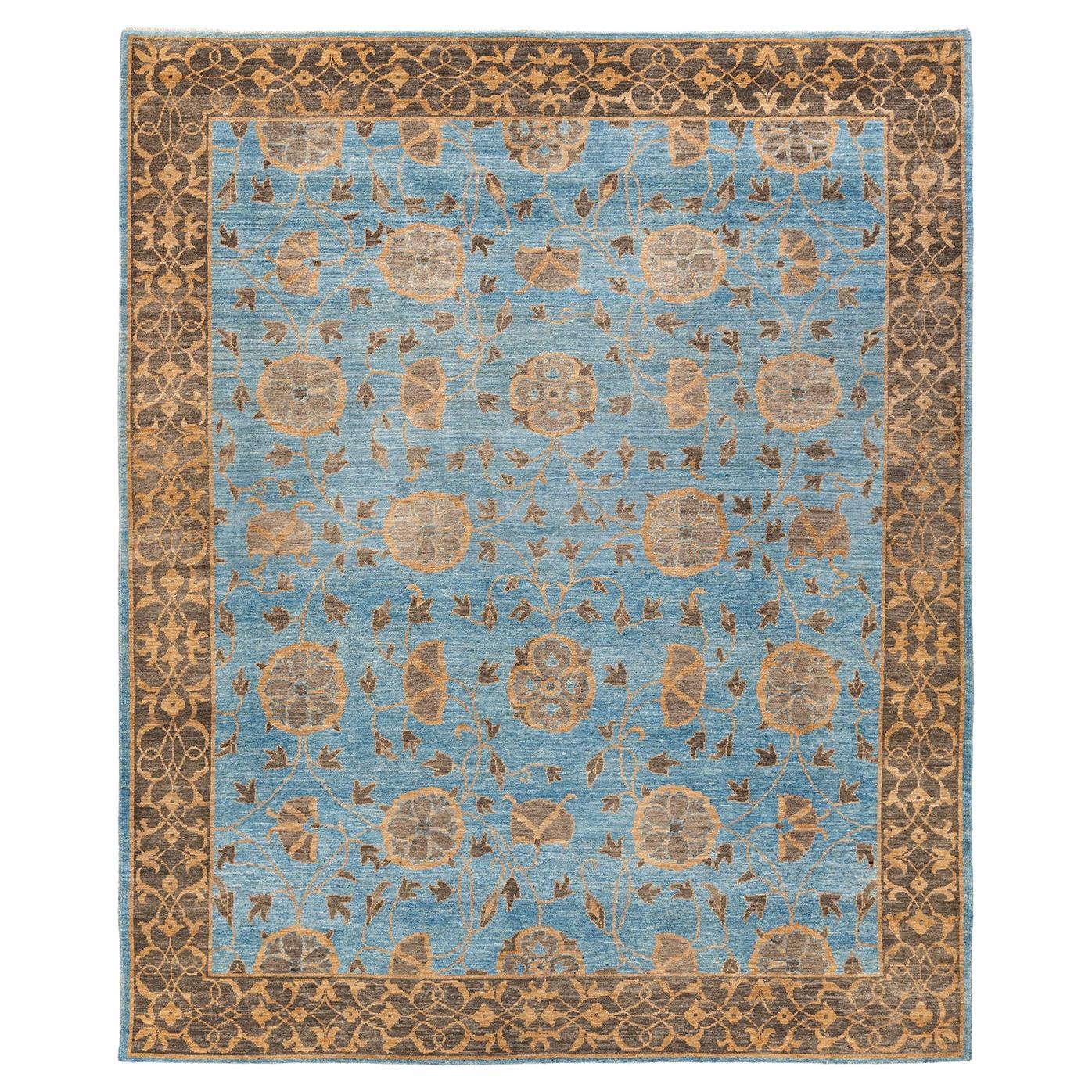 One-of-a-kind Hand Knotted Tribal Oushak Light Blue Area Rug