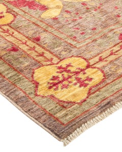 One-of-a-kind Hand Knotted Wool Arts & Crafts Beige Area Rug