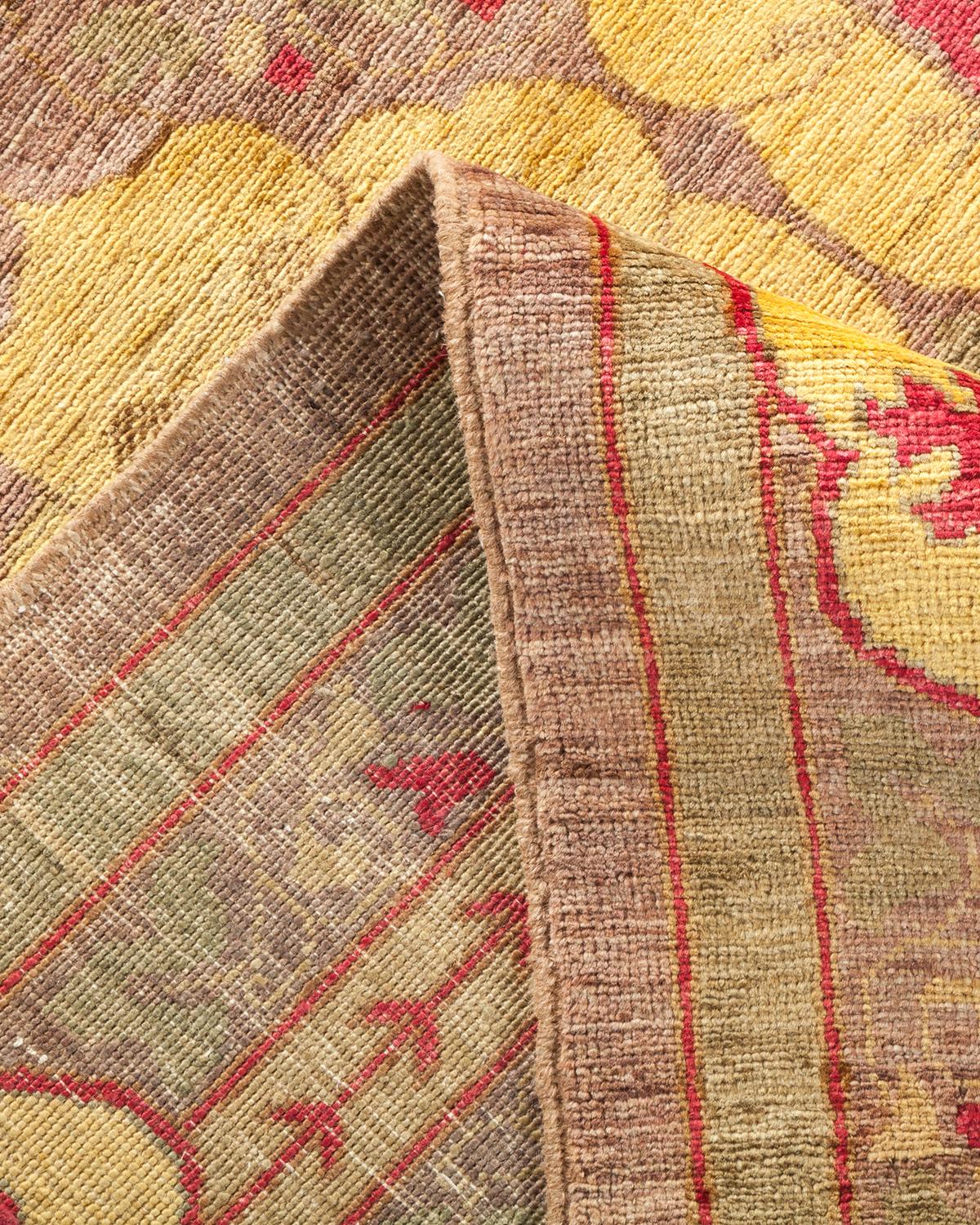 Alfombra de lana anudada a mano Arts & Crafts, única en su género, de color beige Lana en venta