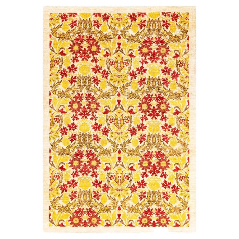 Craft Area Rug One-of-a-kind Hand Knotted Wool Arts and Crafts Ivory Area Rug For Sale ...