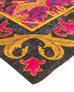 One-of-a-kind Hand Knotted Wool Arts & Crafts Purple Area Rug