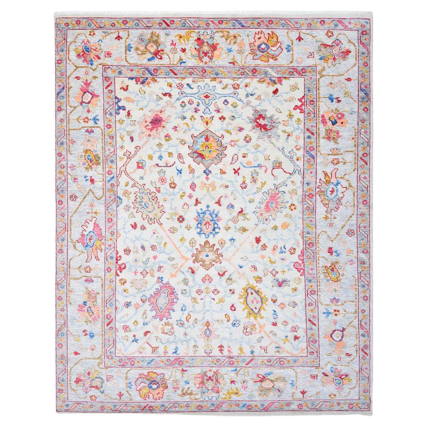 One-of-a-kind Hand Knotted Wool Contemporary Ivory Area Rug
