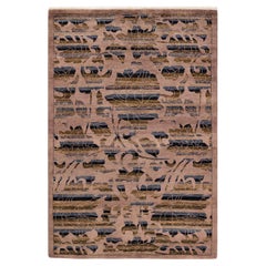 One-of-a-kind Hand Knotted Wool Eclectic Beige Area Rug
