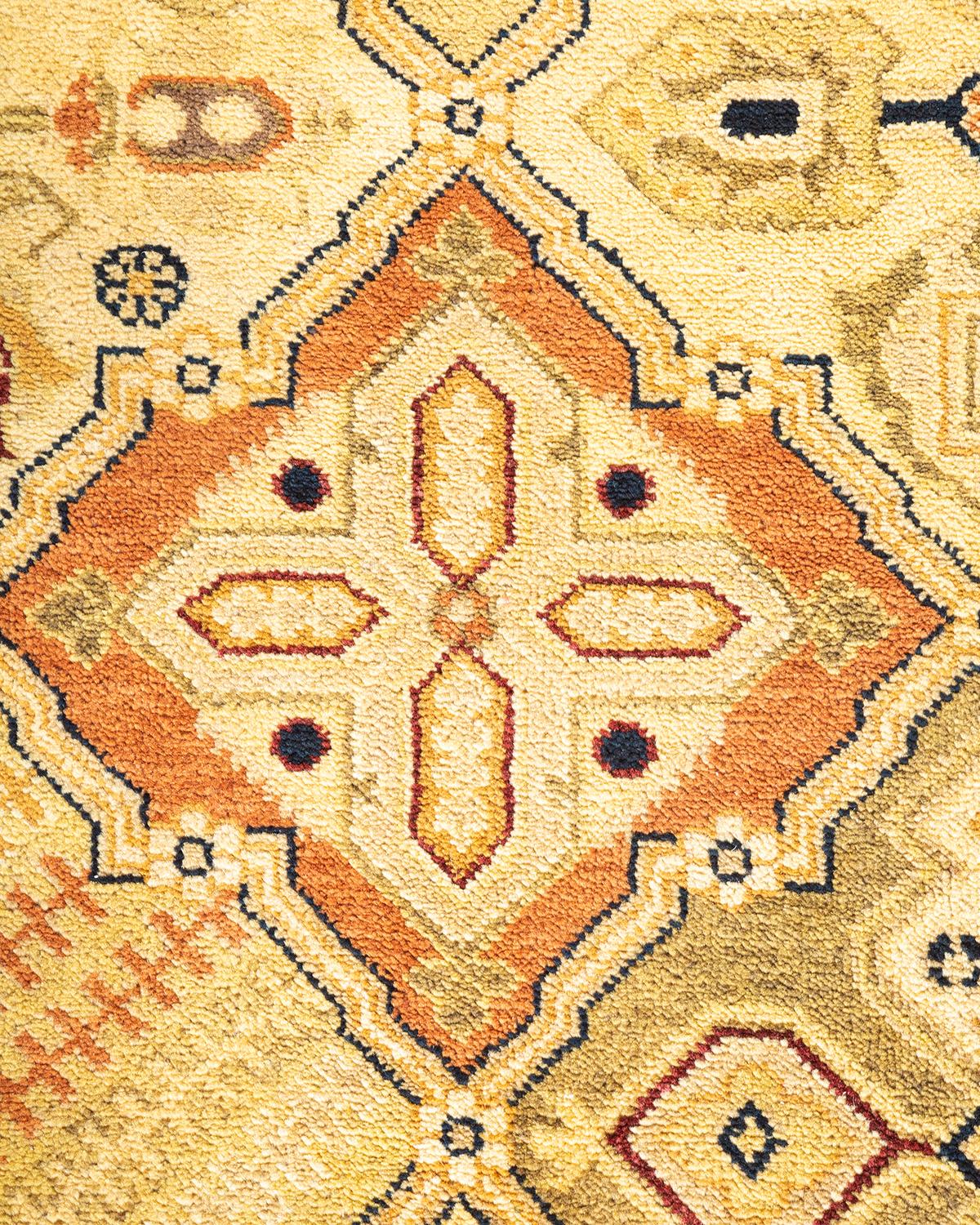 Handgeknüpfter, eklektischer brauner Teppich aus Wolle, Unikat (Pakistanisch) im Angebot