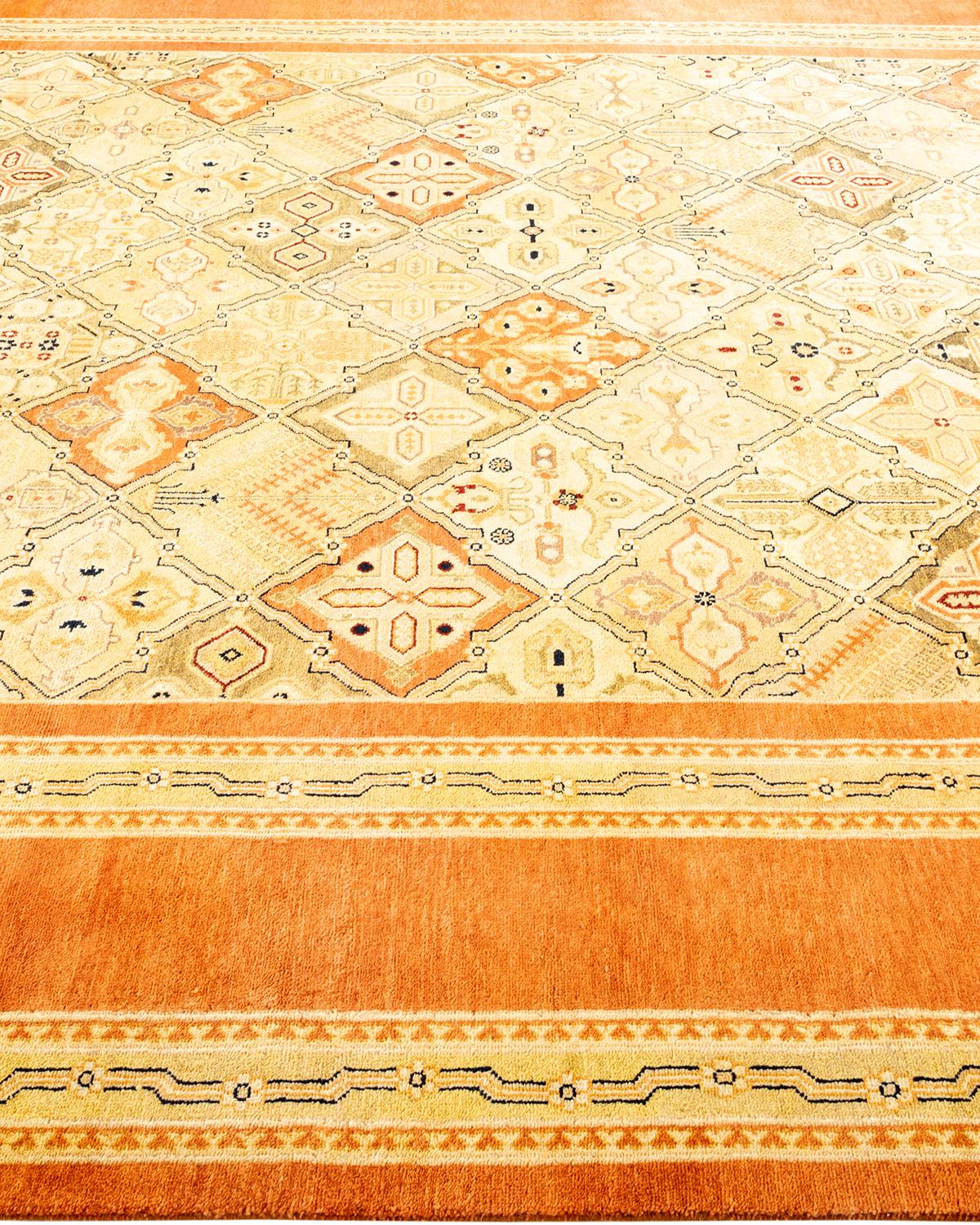 Handgeknüpfter, eklektischer brauner Teppich aus Wolle, Unikat im Zustand „Neu“ im Angebot in Norwalk, CT