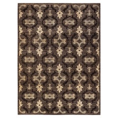 One-of-a-kind Hand Knotted Wool Eclectic Brown Area Rug