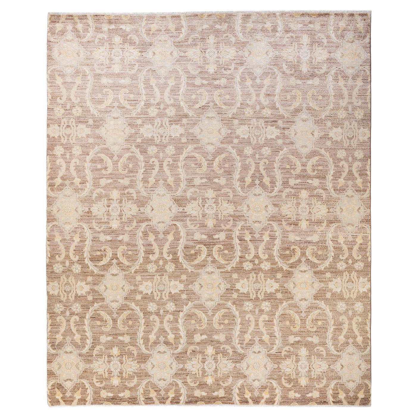 One-of-a-kind Hand Knotted Wool Eclectic Brown Area Rug