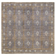 One-of-a-Kind Hand Knotted Wool Eclectic Gray Area Rug