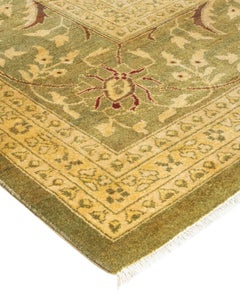 One-of-a-kind Hand Knotted Wool Eclectic Green Area Rug
