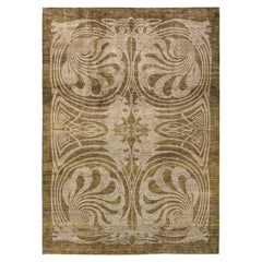 One-of-a-kind Hand Knotted Wool Eclectic Green Area Rug