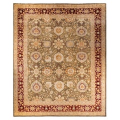 One-of-a-kind Hand Knotted Wool Eclectic Green Area Rug