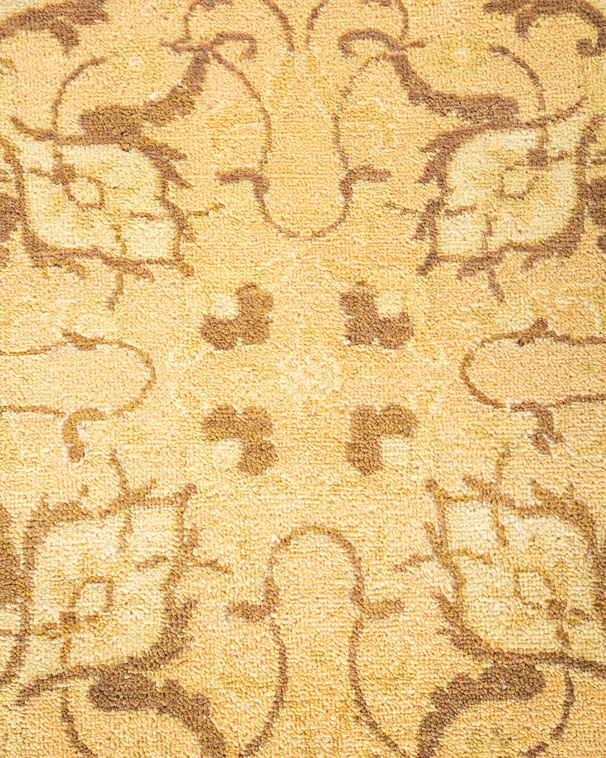 Pakistani One-of-a-kind Hand Knotted Wool Eclectic Ivory Area Rug For Sale