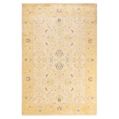 One-of-a-kind Hand Knotted Wool Eclectic Ivory Area Rug