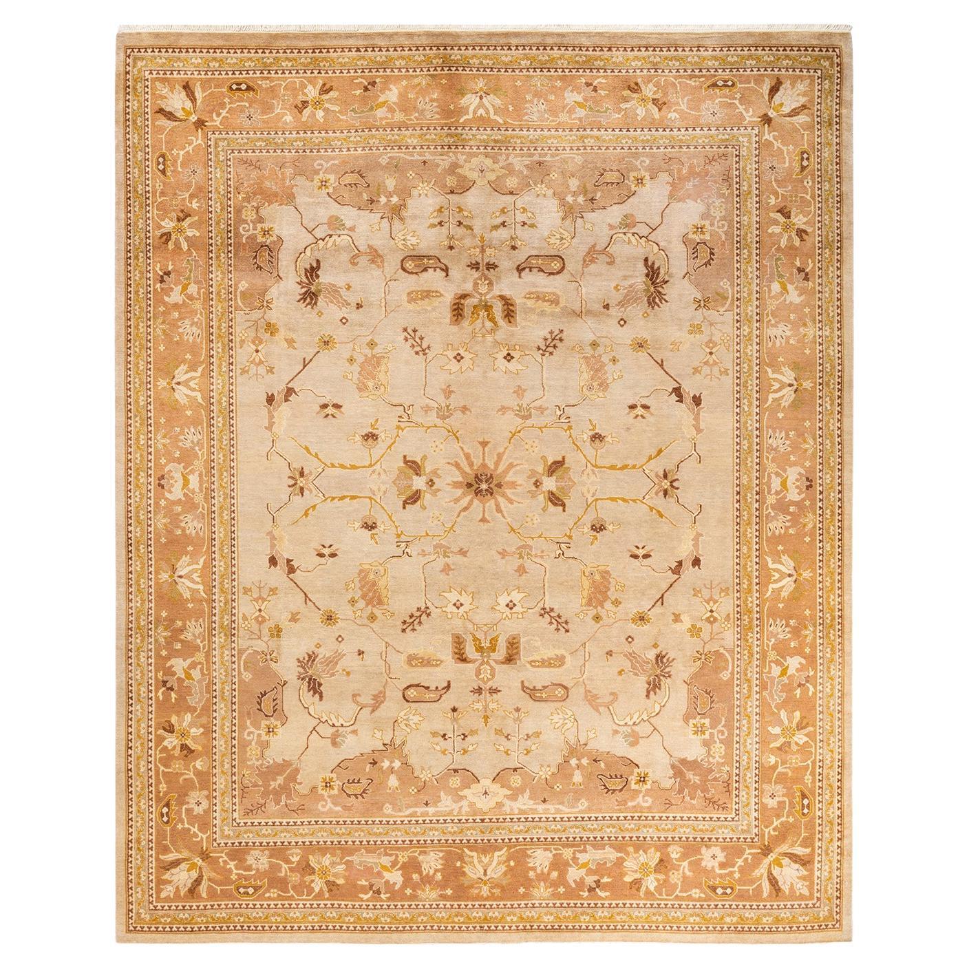 One-of-a-kind Hand Knotted Wool Eclectic Ivory Area Rug