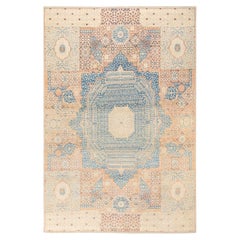 One-of-a-kind Hand Knotted Wool Eclectic Light Blue Area Rug