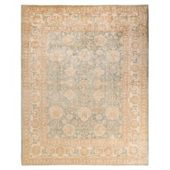 One-of-a-kind Hand Knotted Wool Eclectic Light Blue Area Rug