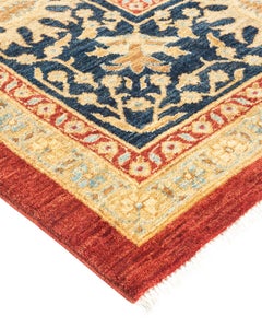 One-of-a-kind Hand Knotted Wool Eclectic Orange Area Rug