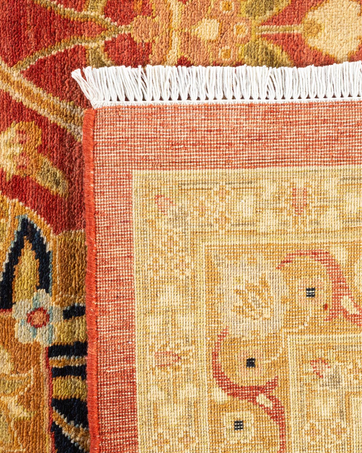 Alfombra de lana anudada a mano única Ecléctica Naranja Siglo XXI y contemporáneo en venta