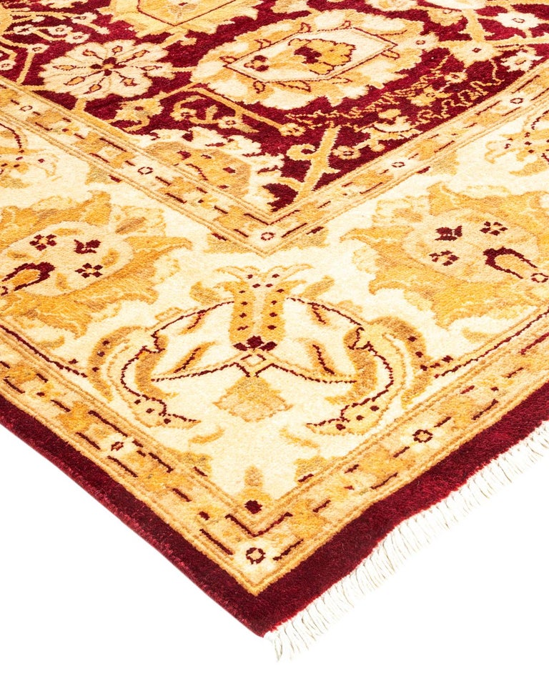One-of-a-kind Hand Knotted Wool Eclectic Red Area Rug For Sale at 1stDibs