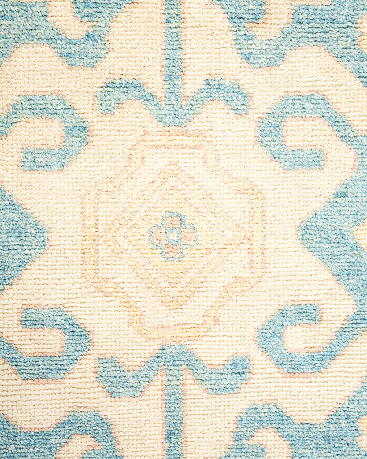 Pakistani One-of-a-kind Hand Knotted Wool Khotan Light Blue Area Rug
