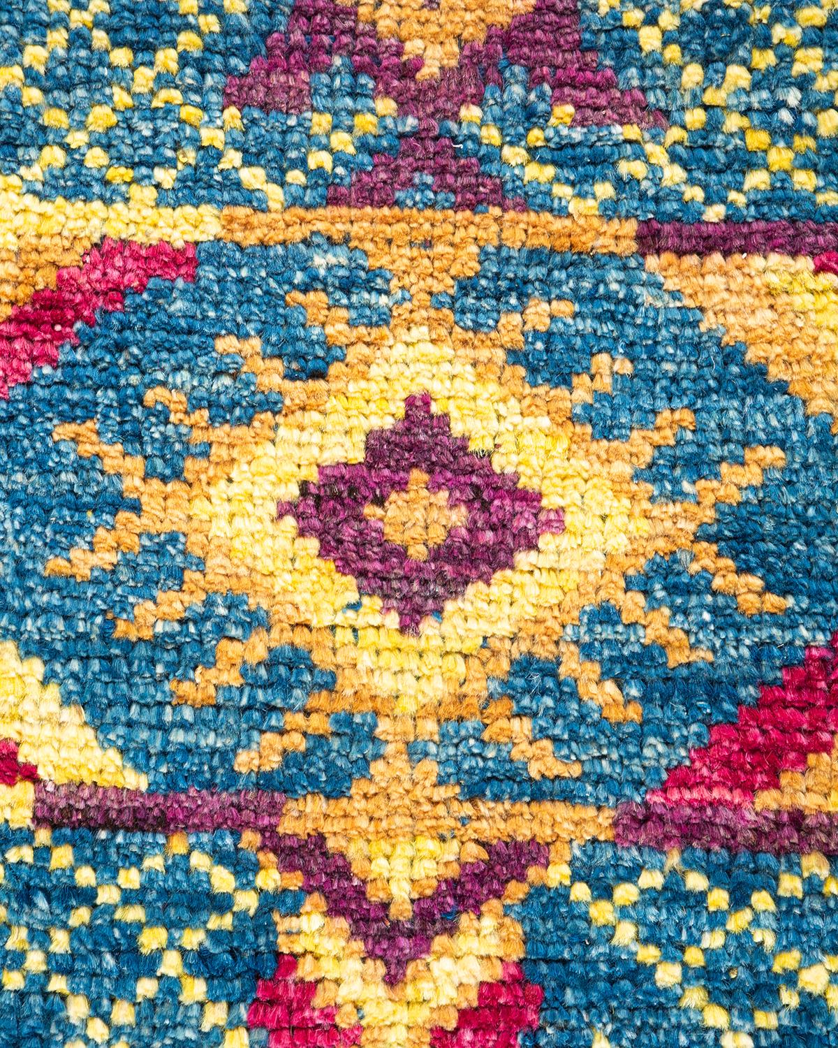 Pakistanais Tapis bleu moderne en laine nouée à la main, unique en son genre en vente