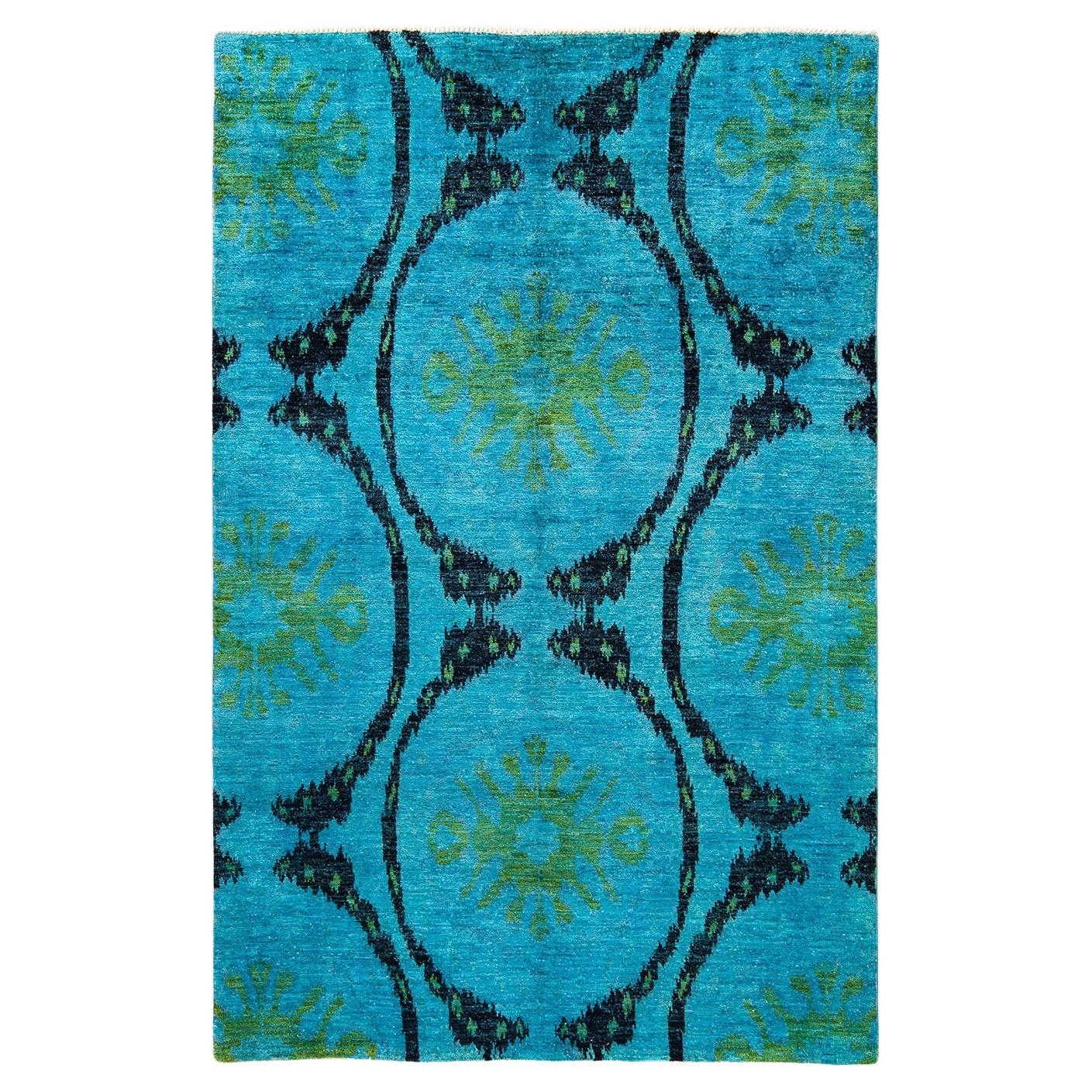Oneofakind Hand Knotted Wool Modern Yellow Area Rug For Sale at 1stDibs