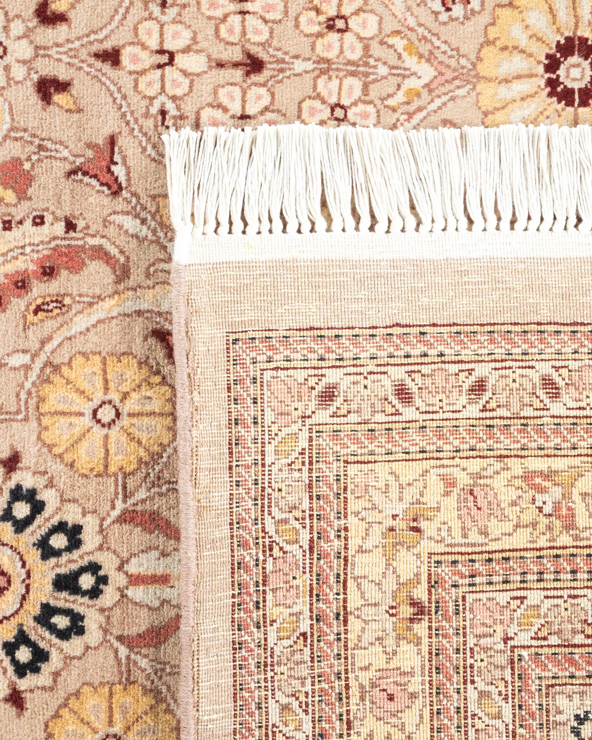 XXI secolo e contemporaneo Tappeto Mogul Beige in lana annodata a mano unico nel suo genere in vendita