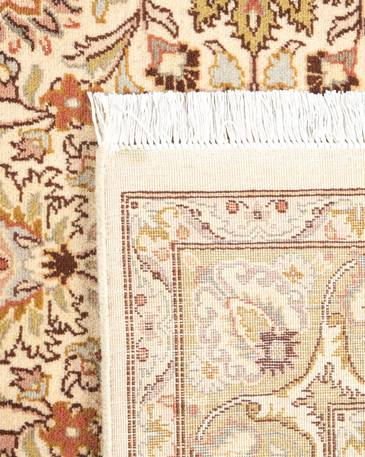 XXI secolo e contemporaneo Tappeto Mogul Beige in lana annodata a mano unico nel suo genere in vendita