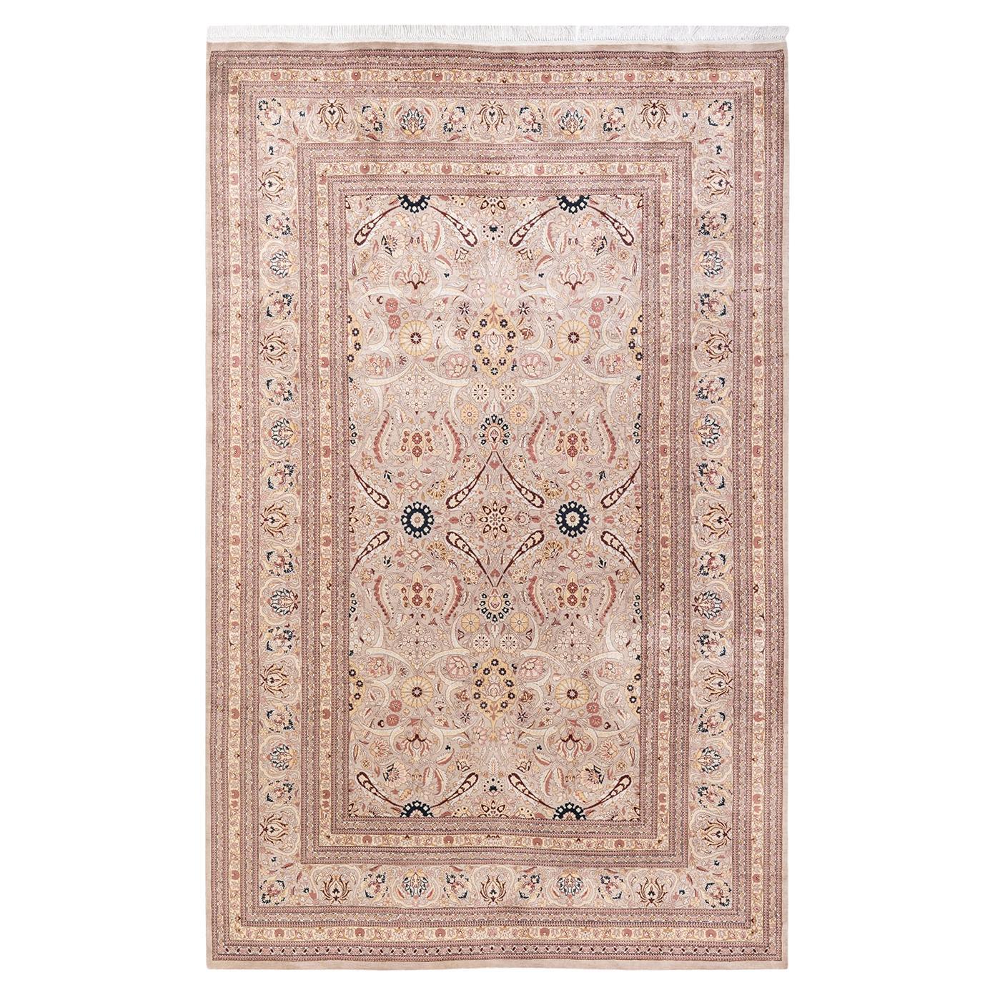 Tappeto Mogul Beige in lana annodata a mano unico nel suo genere