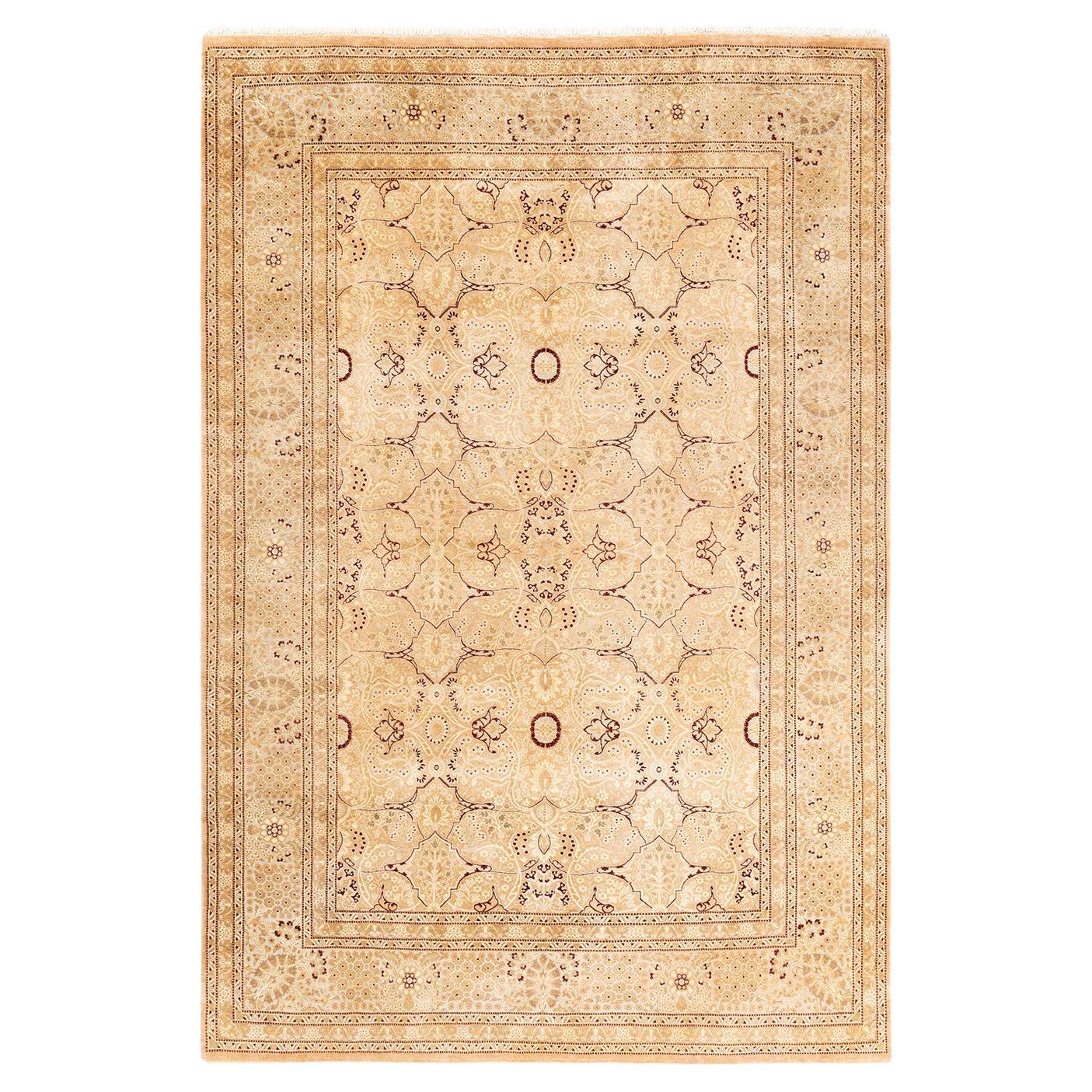 One-of-a-kind Hand Knotted Wool Mogul Beige Area Rug