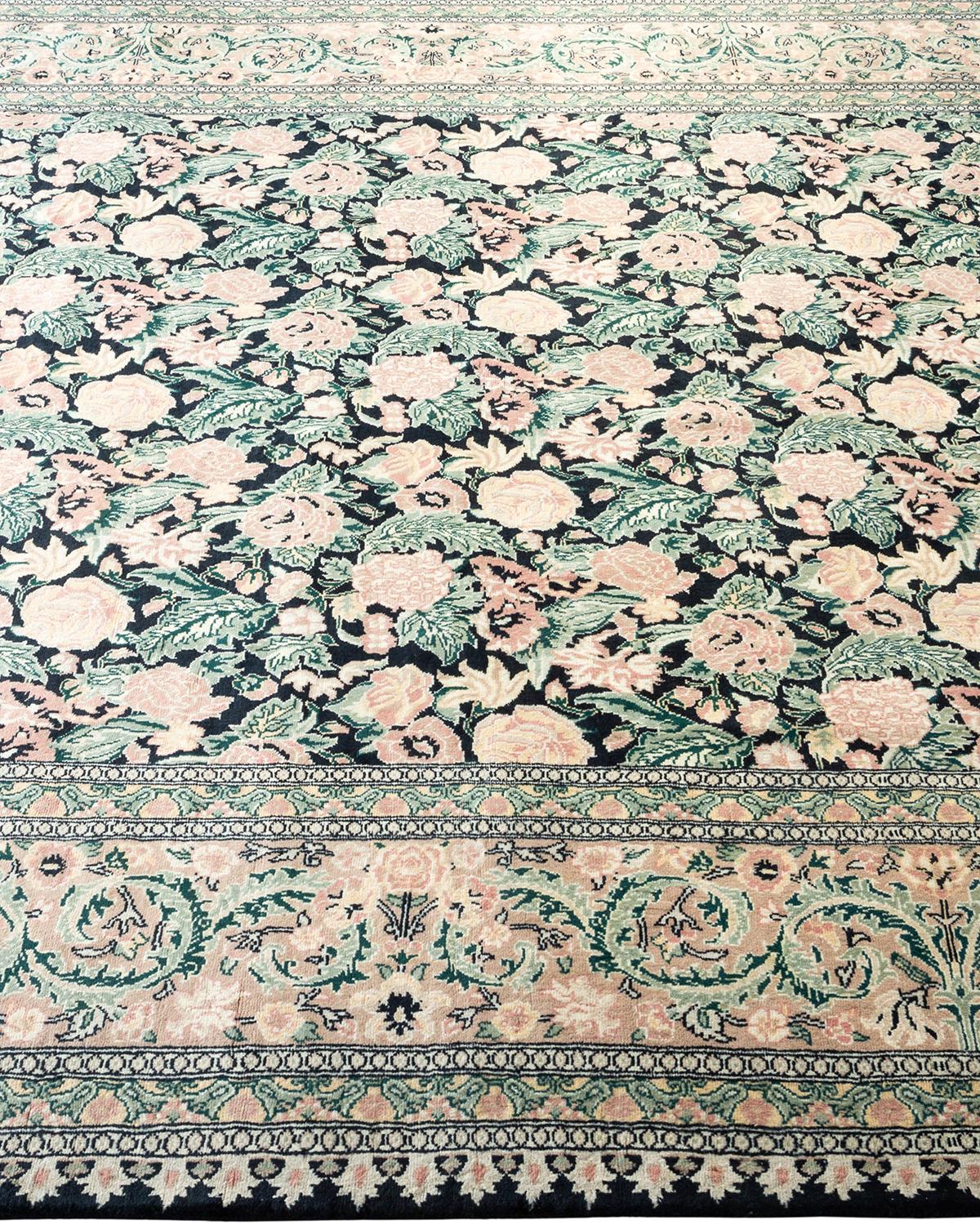 Tapis Mogul noir en laine noué à la main, unique en son genre Neuf - En vente à Norwalk, CT