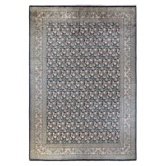 One-of-a-kind Hand Knotted Wool Mogul Black Area Rug