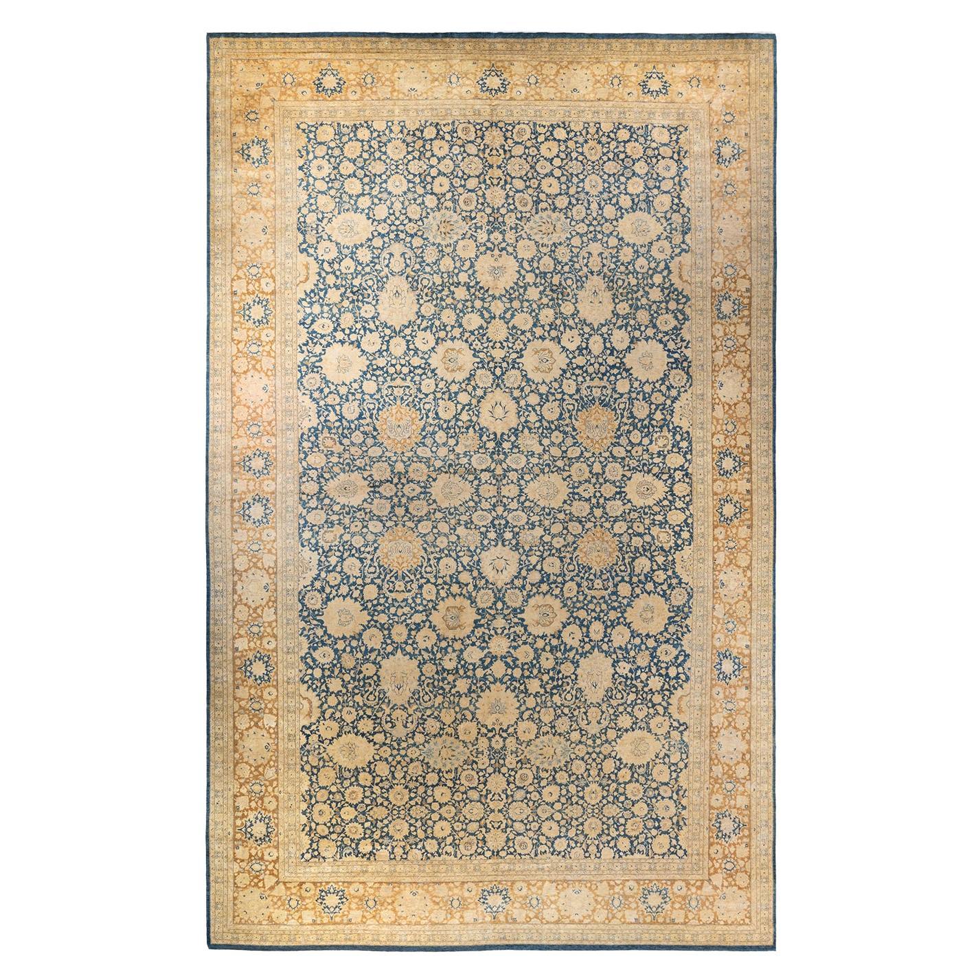 One-of-a-kind Hand Knotted Wool Mogul Blue Area Rug