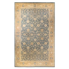 One-of-a-kind Hand Knotted Wool Mogul Blue Area Rug