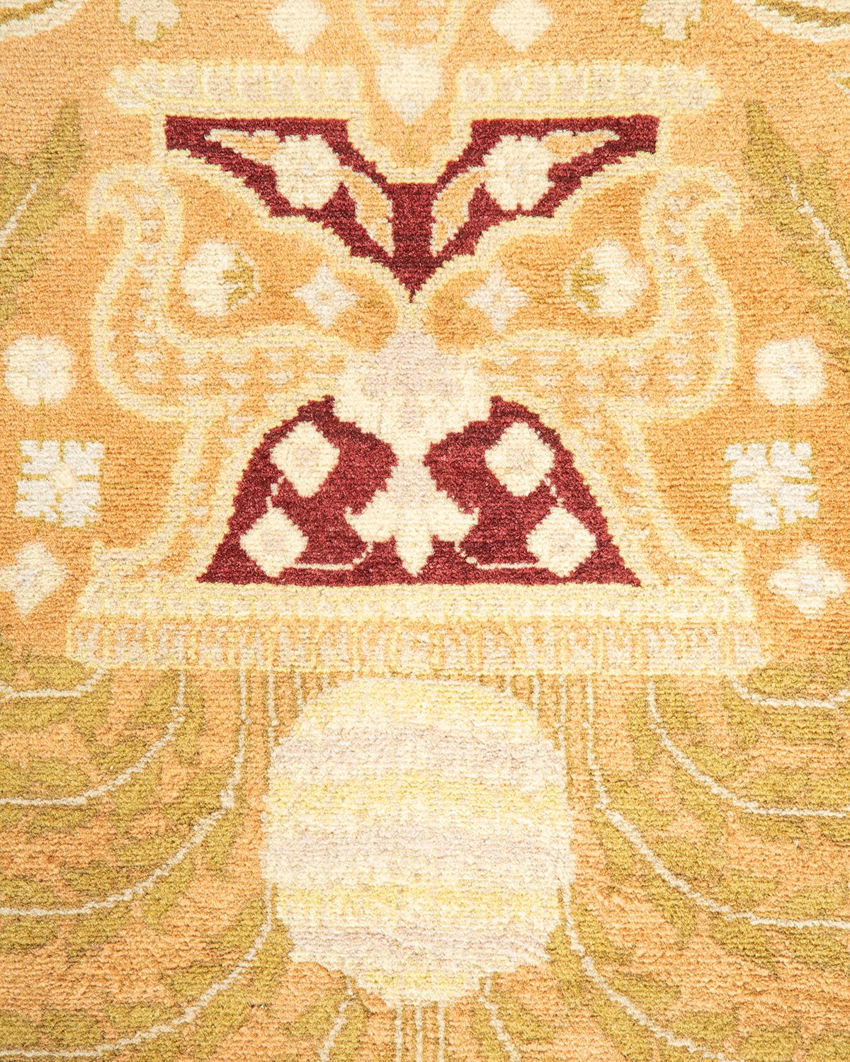 Pakistanais Tapis Mogul marron en laine noué à la main, unique en son genre en vente