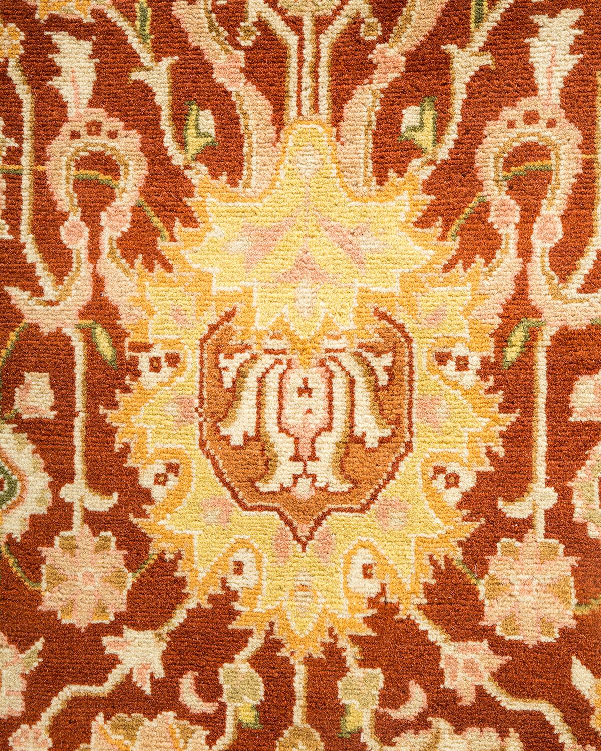 Handgeknüpfter Mogul-Teppich aus brauner Wolle, Unikat (Pakistanisch) im Angebot