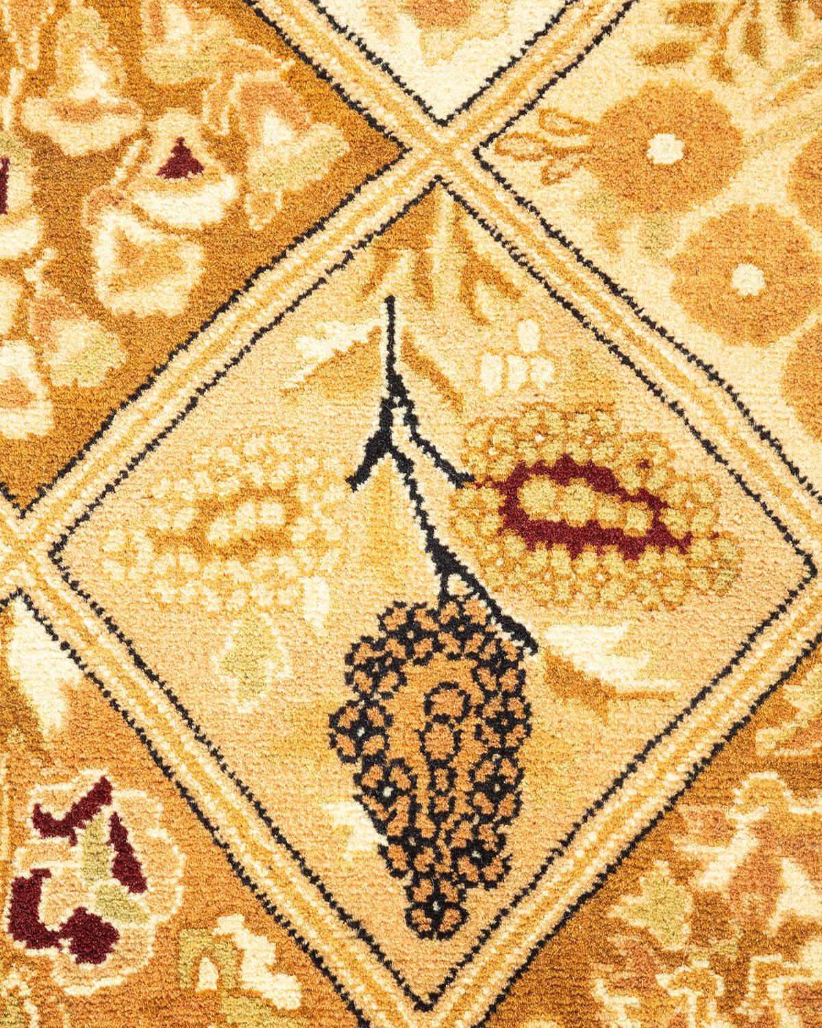 Pakistanais Tapis Mogul marron en laine noué à la main, unique en son genre en vente